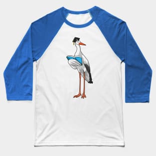 Stork as Teacher with Book Baseball T-Shirt